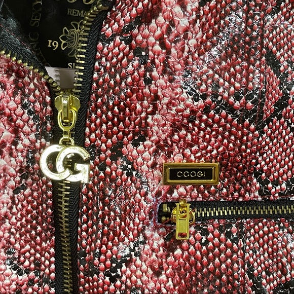 COOGI Faux Snake Skin Jacket Sweater Sleeve NWT size Small - Picture 7 of 16